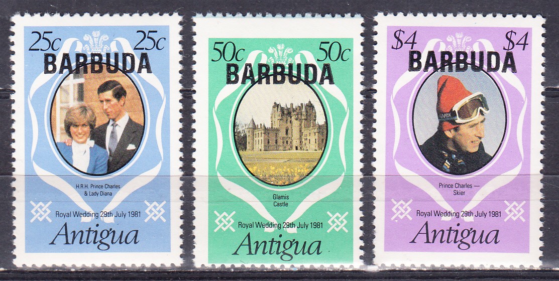 W BARBUDA 0497a-499a ROYAL WEDDING