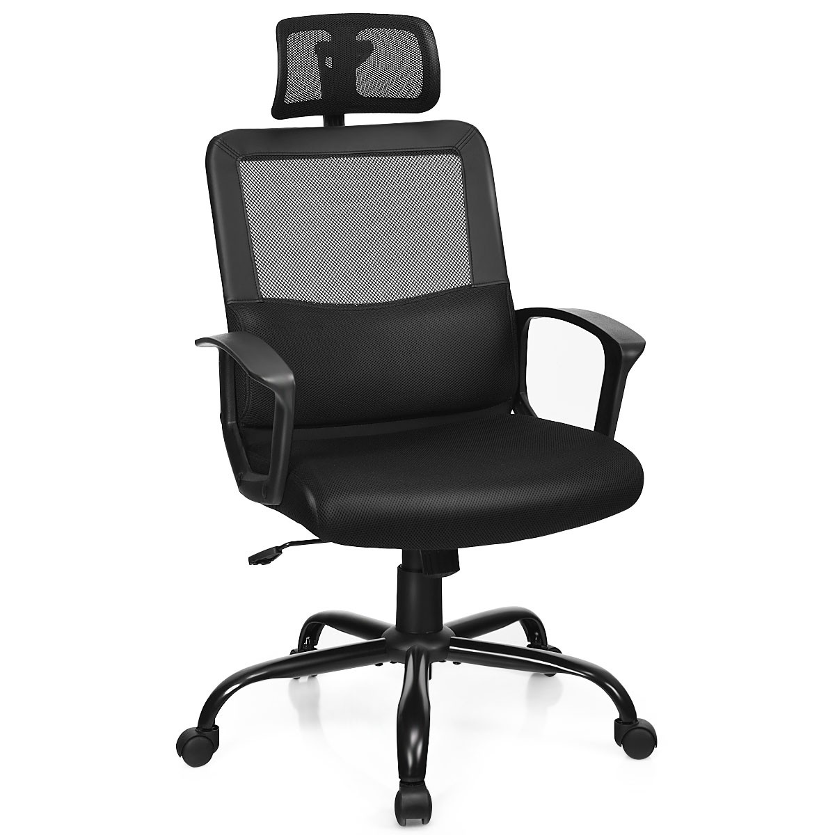 Mesh High Back Office Chair Ergonomic Swivel w/Lumbar Support Black