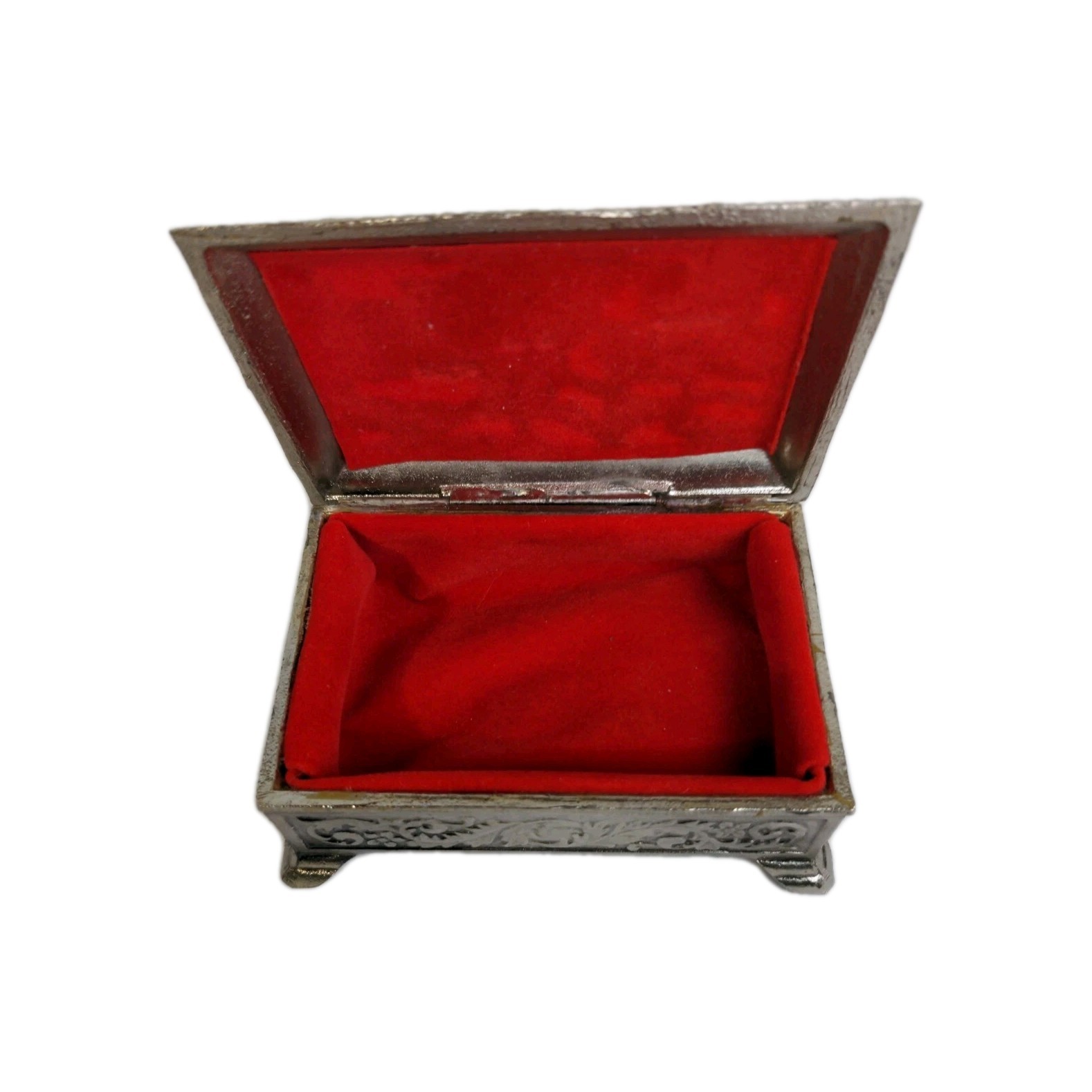 Silver Trinket Box Washington D.C Red Lining VTG