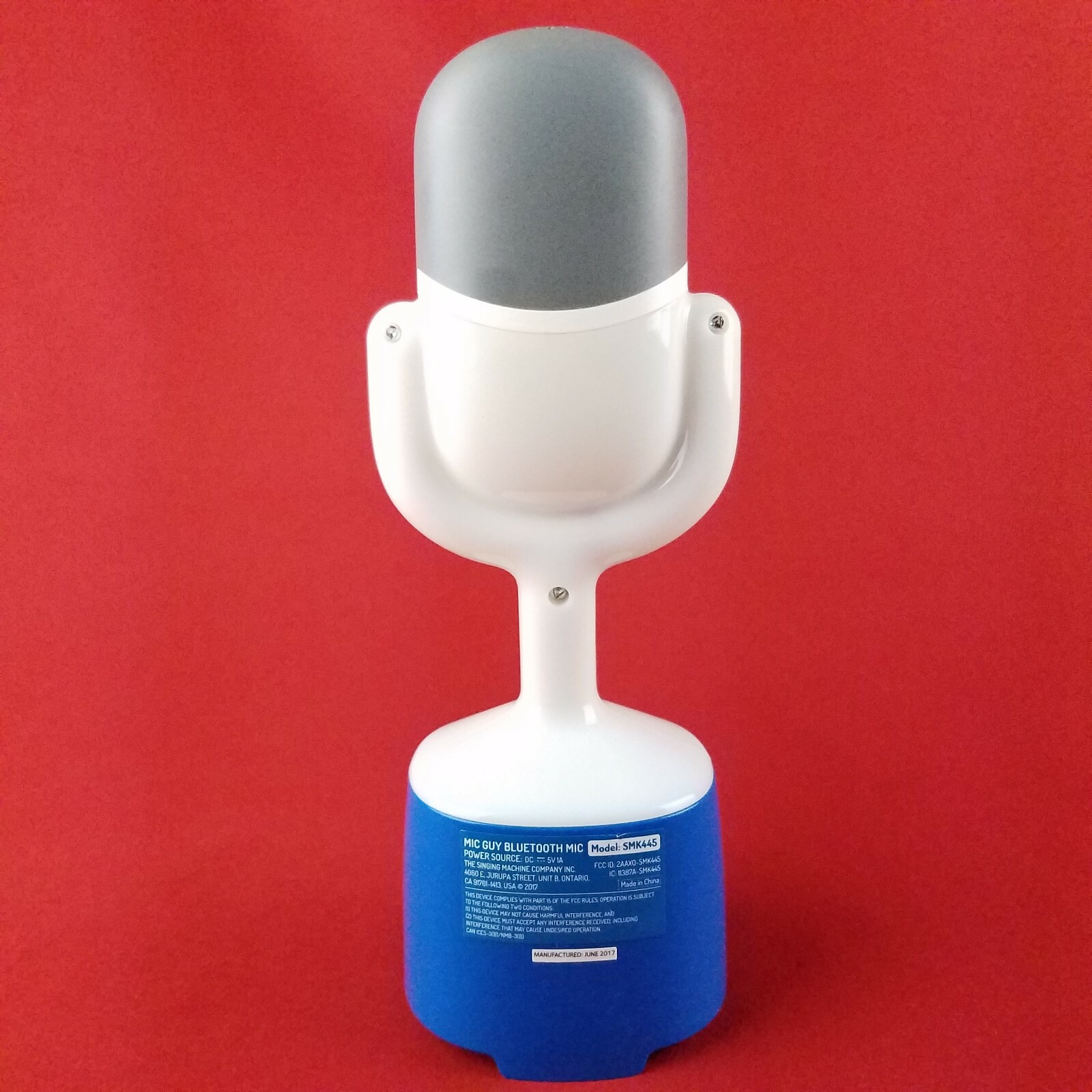 Singing Machine Bluetooth Speaker Mic Guy Color Changing LED Lights