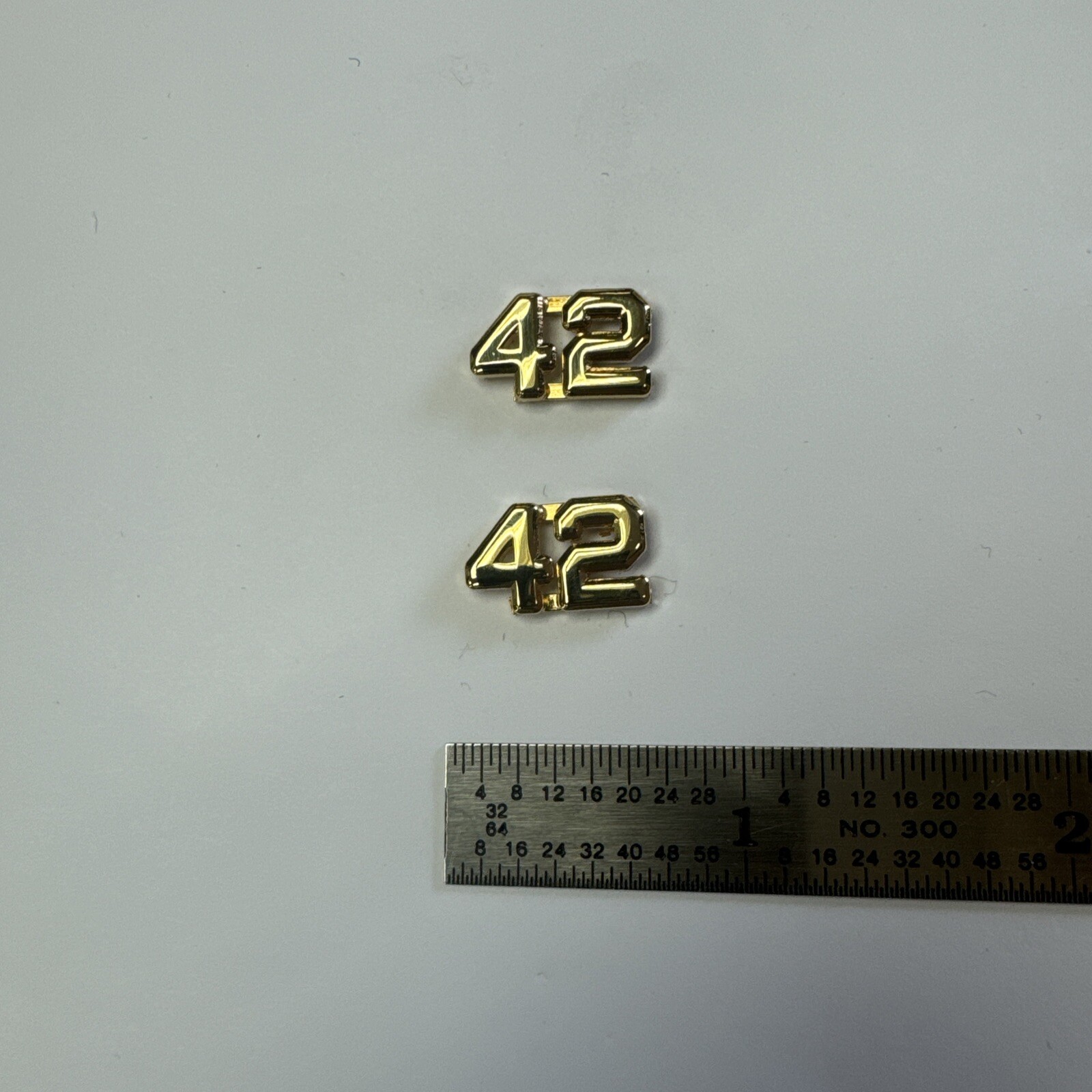 42 Gold Pin - Pin & Clutch - Police  Precinct Number - NEW - Made In The USA
