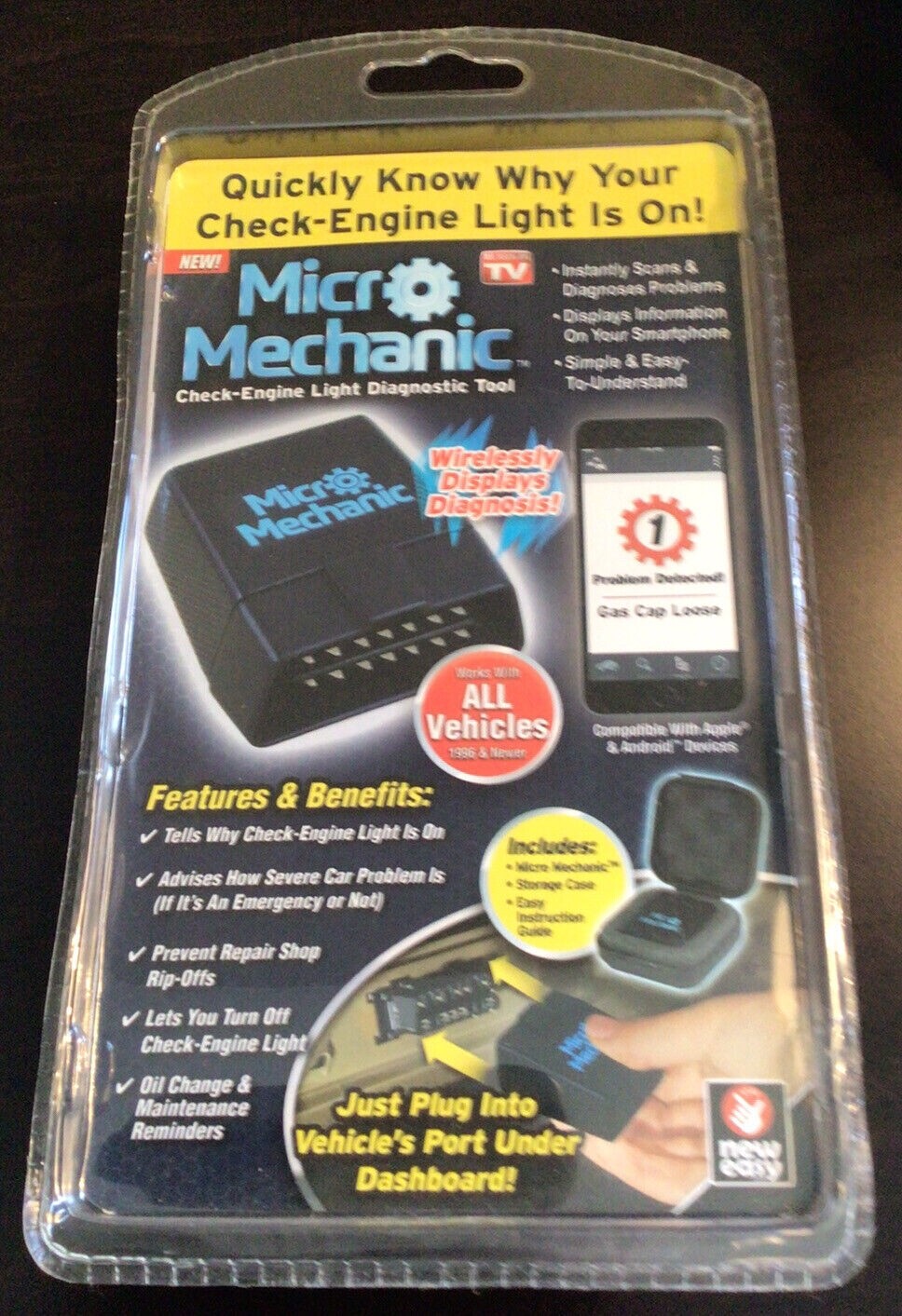 NEW Micro Mechanic Portable Check Engine Car Code Reader Diagnostic Tool Scanner