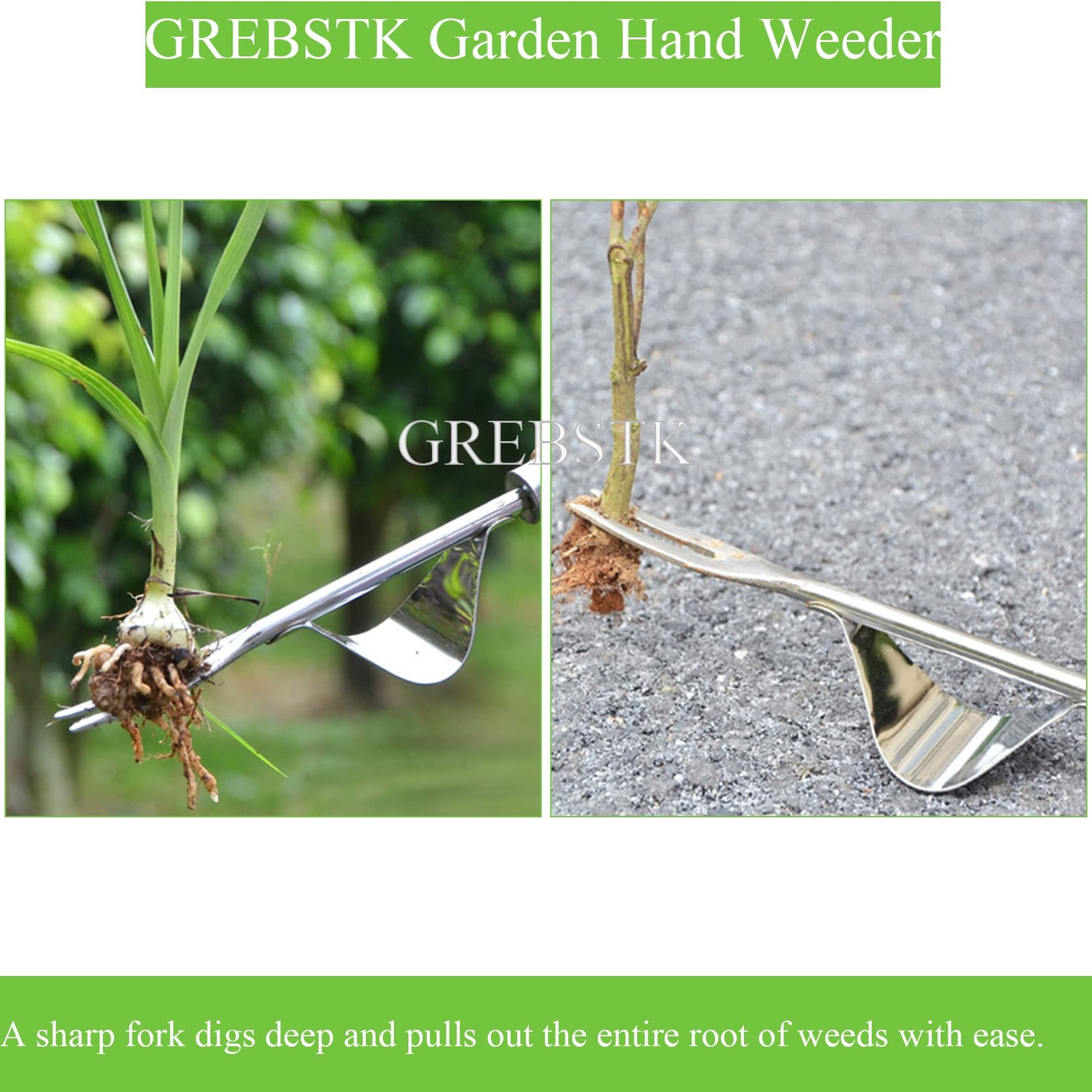 GREBSTK Garden Manual Weeding Tools 13.5in Puller, Hand Weeder