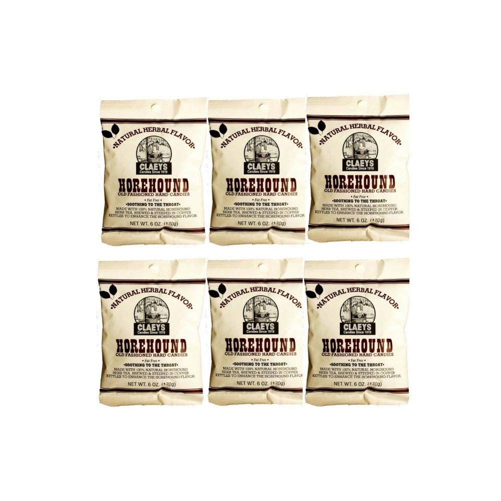 Natural Horehound Old Fashion Hard Candy (Six - 6 oz. bags = 2.25 lbs (36 oz ...
