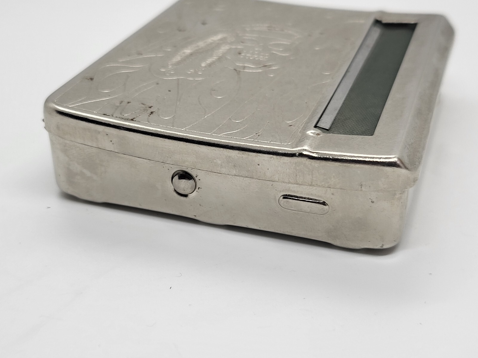 Automatic Cigarette Rolling Machine, Metal Box Cigarette Case PIRATE Skull