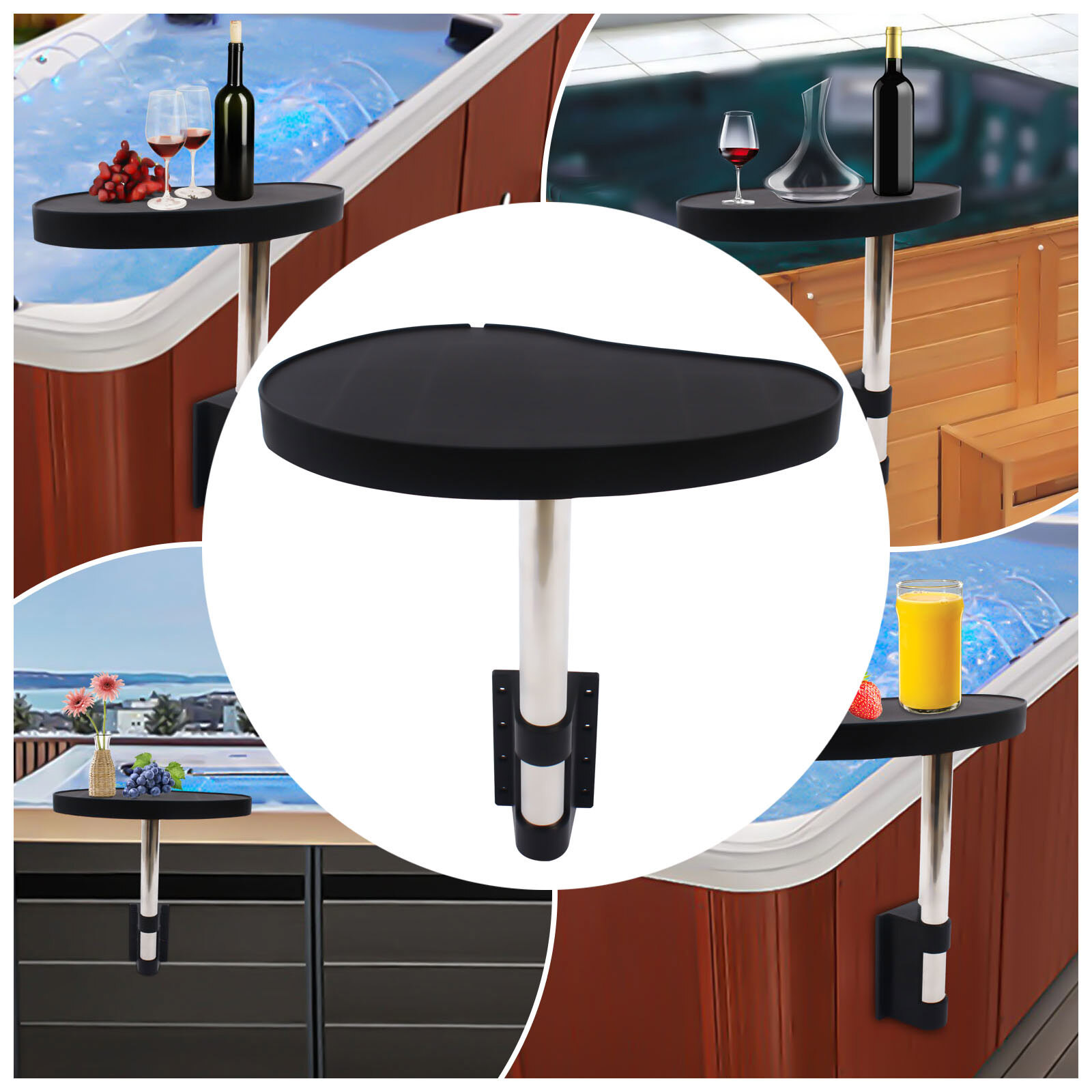 360° Rotation Spa Caddy Side Table Tray Spa Tray Table Keep Snack Large Capacity