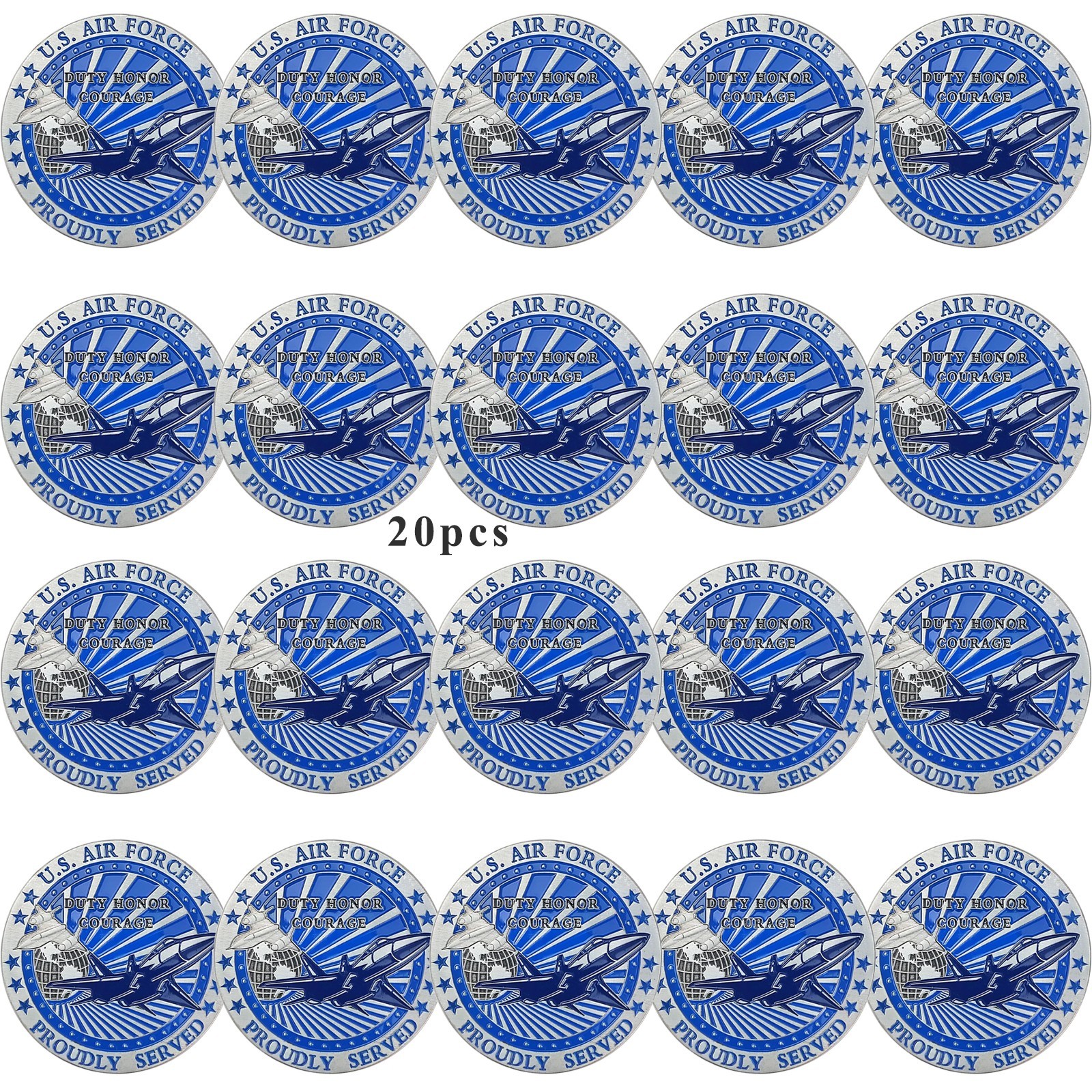 20pcs Air Force USAF Military Challenge Coin Set Jet Fighter Collectible Coin