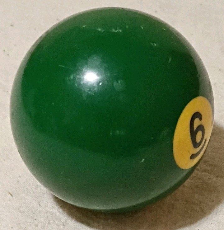 Vintage No. 6 Replacement Billiard Ball 0074 B11