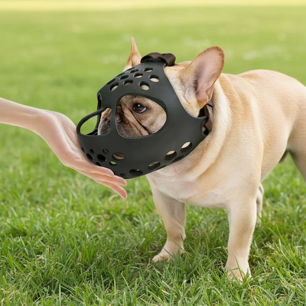 Short Snout Dog Muzzle,soft Silicone Flat Faced Muzzle for French Bulldog Shih T