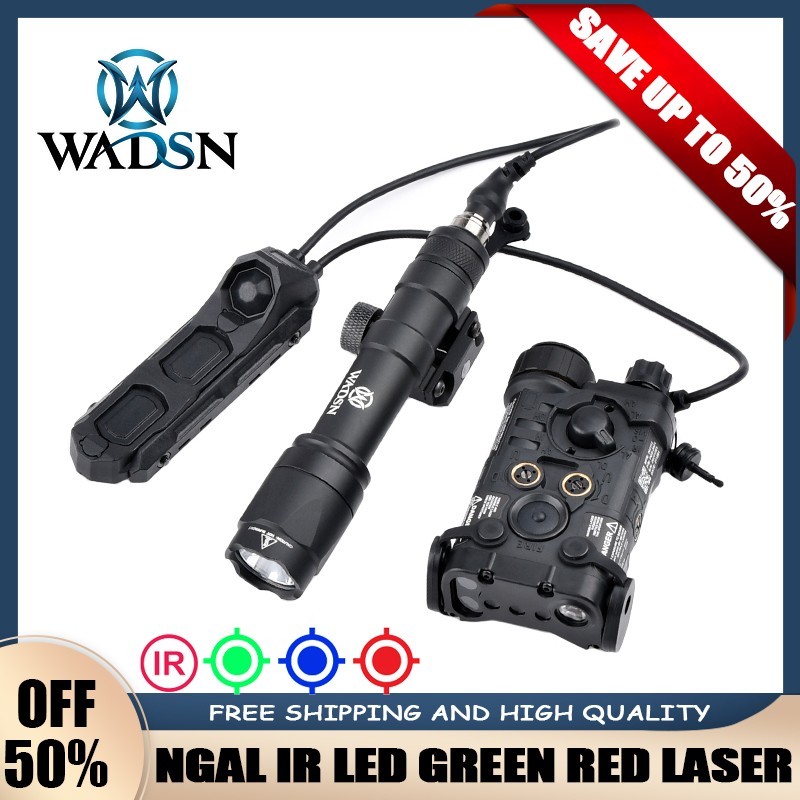 Tactical Hunting Picatinny NGAL IR LED Green Red laser Metal Flashlight Control
