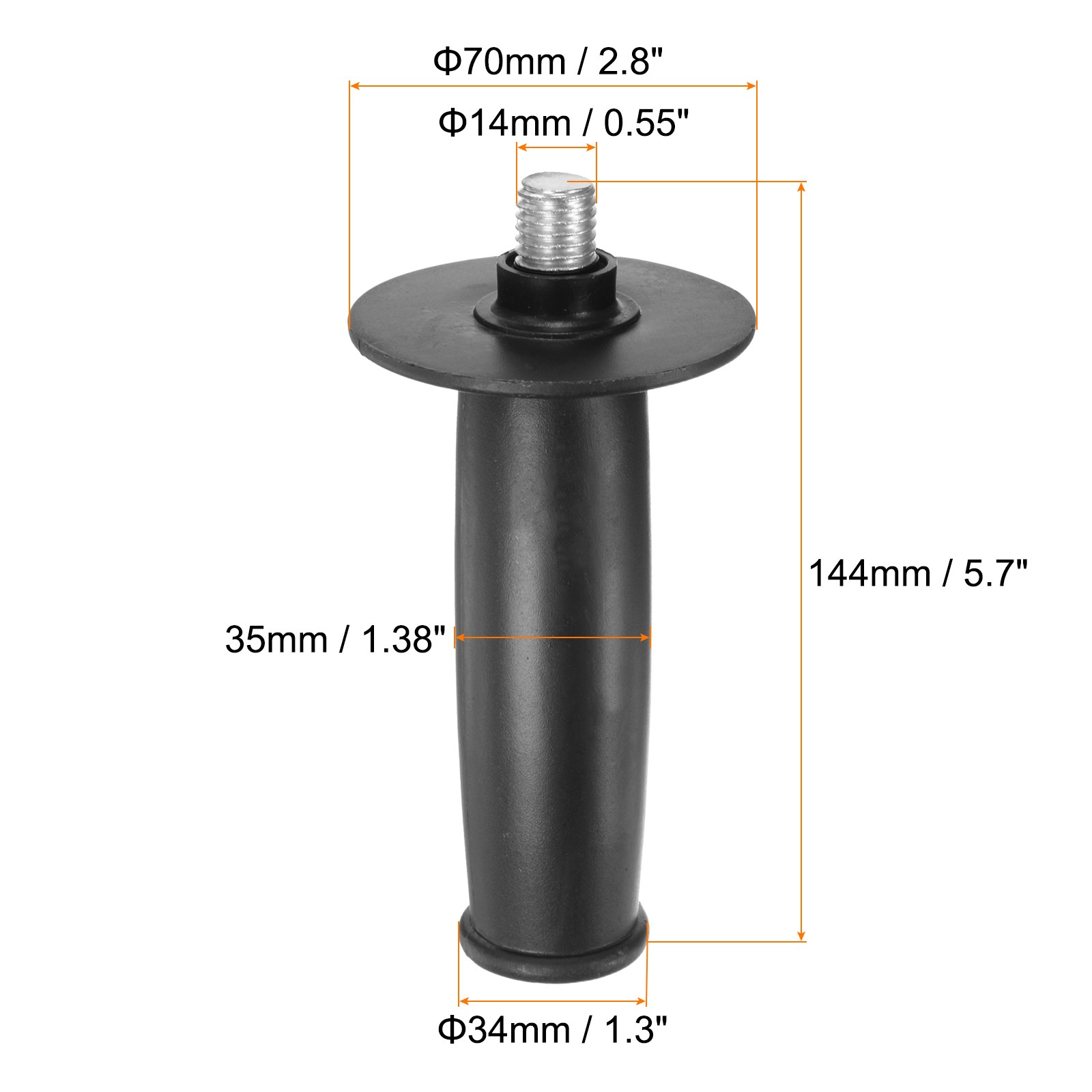 2pcs Side Handle 14mm Thread Plastic Grinder Handle Replacement for Machine