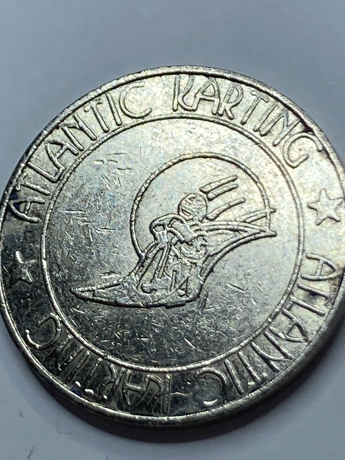 ATLANTIC KARTING ADVERTISING ARCADE SOUVENIR TOKEN