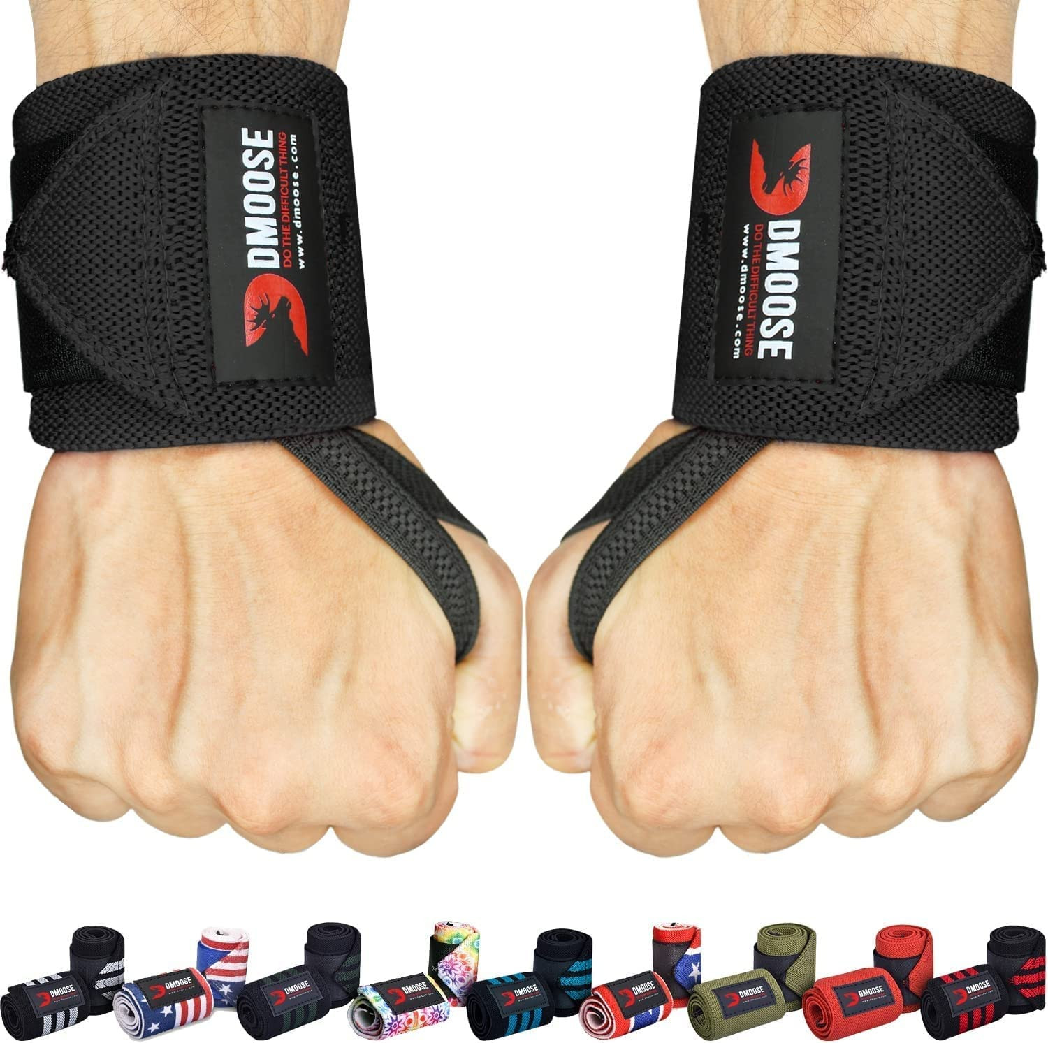Wrist Wraps, Avoid Injury and Maximize Grip with Thumb Loop, 18" or 12" Gym Stra