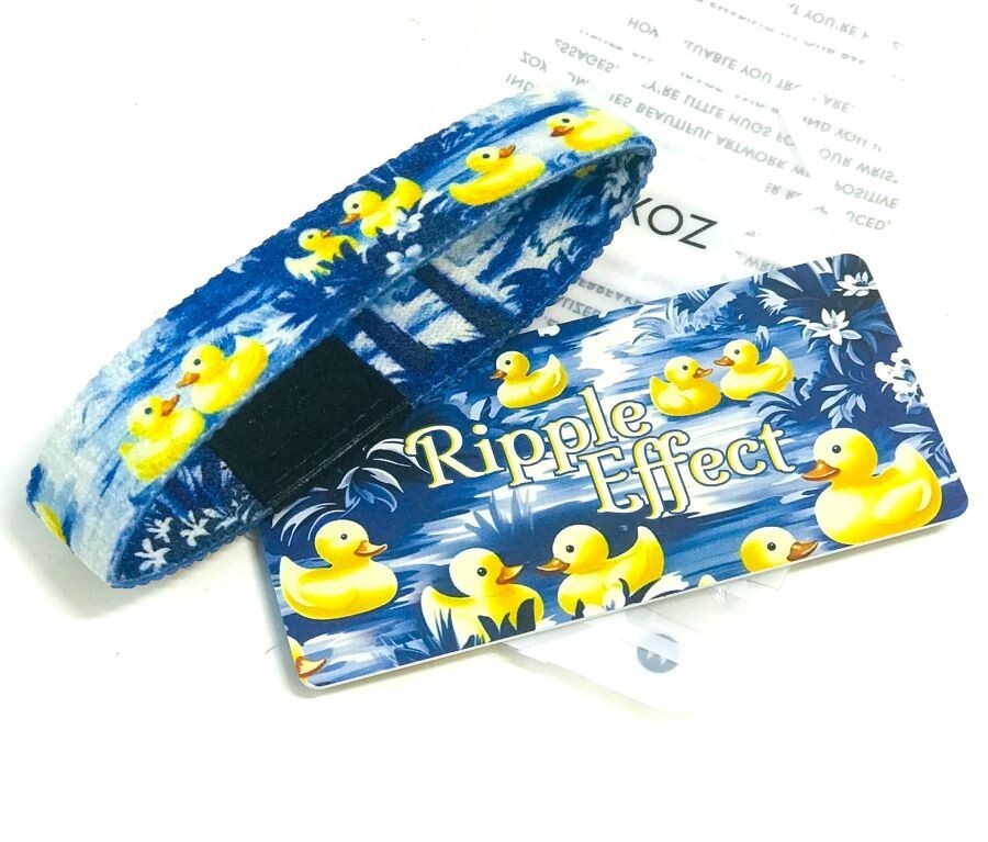 ZOX *RIPPLE EFFECT* Silver Sng band w/Card Choose Size NIP RUBBER Duck