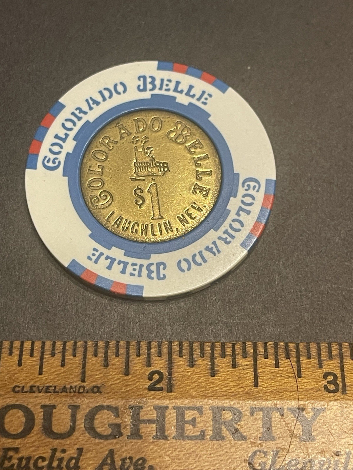 COLORADO BELLE  - $1 Casino gaming chip - Coin Center - LAUGHLIN,  NV.