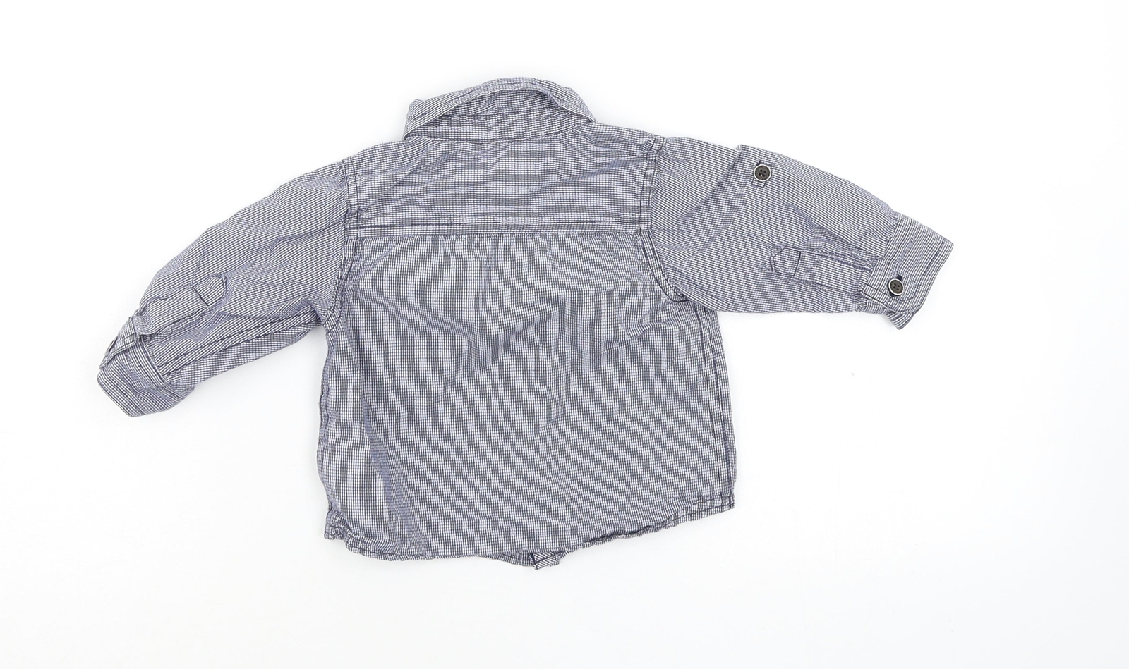 m Boys Blue 100% Cotton Basic Button-Up Size 6-9 Months Collared