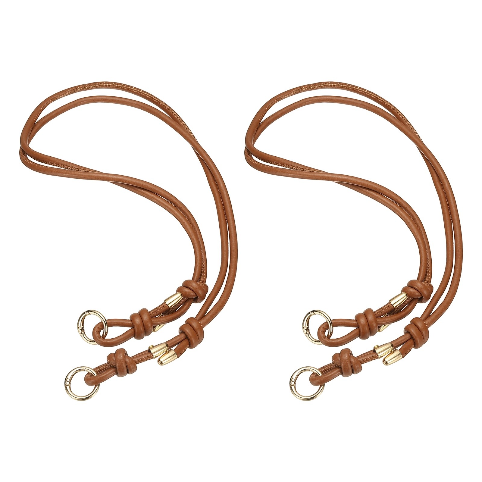 2Pcs Leather Purse Strap 34.65" Strap Replacement with Buckle, Light Brown