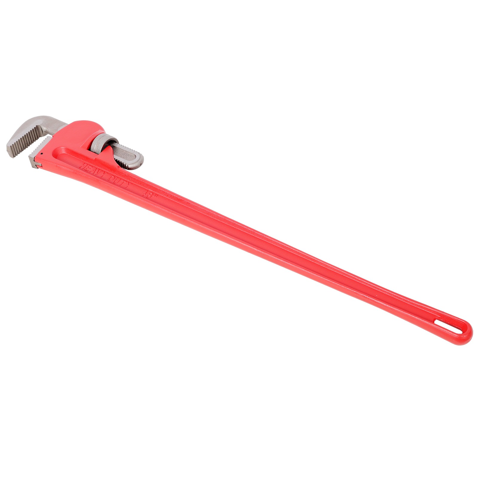 48-Inch Adjustable Straight Pipe Wrench, Reliable & Durable Cast Steel, Red
