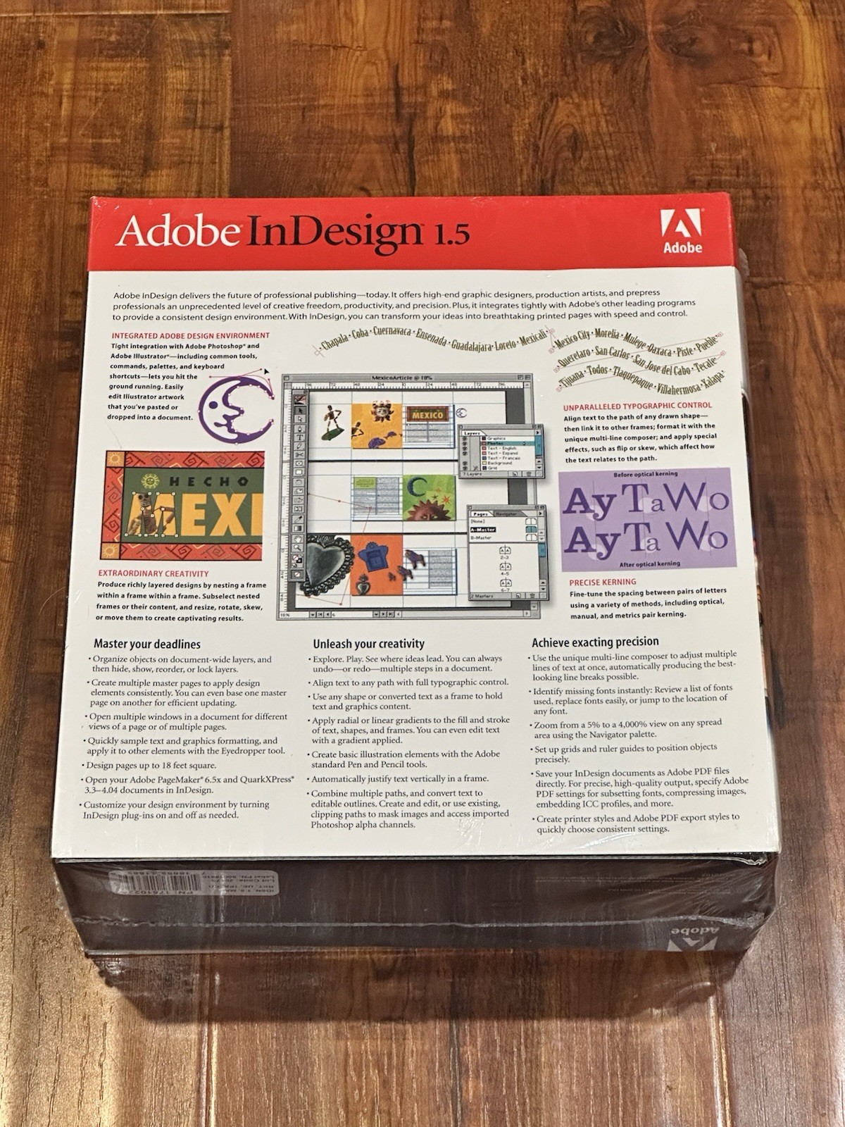 Vintage 2000 Adobe InDesign 1.5 for Mac Macintosh - New & Sealed!