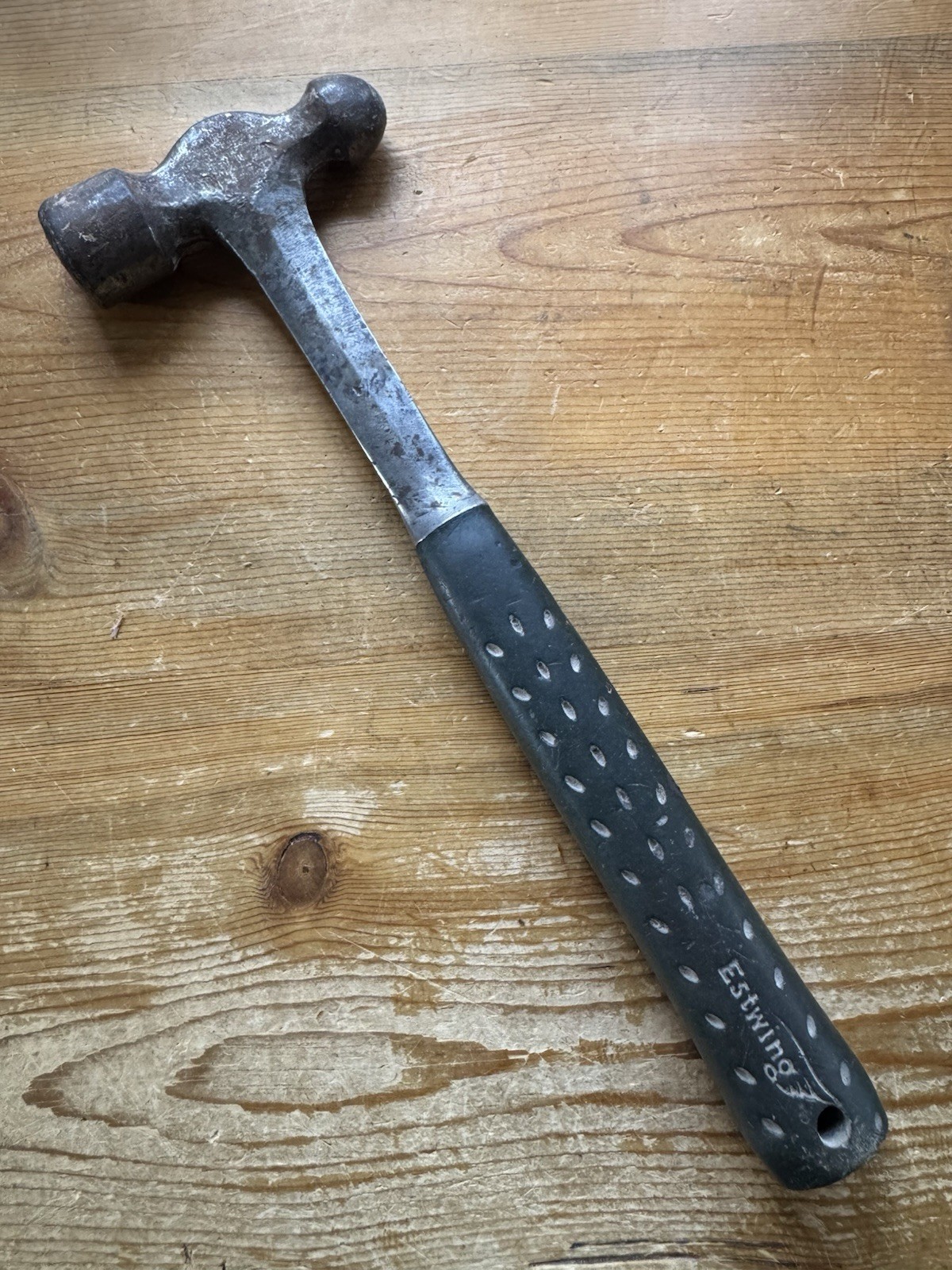 Vntg. Estwing Ball Peen Hammer Green Handle