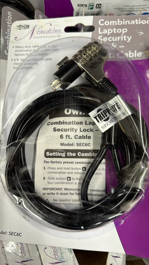 Tripp Lite Laptop Security Lock Combination Theft Deterrent Cable 6ft 6' (SEC6C)