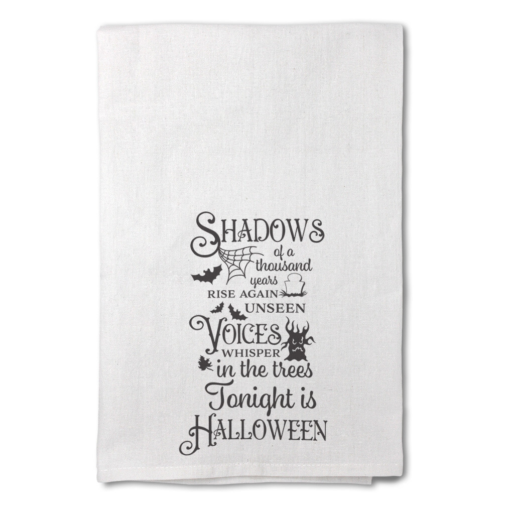 Decor Flour Kitchen Towels Shadows of A Thousand Years Halloween White