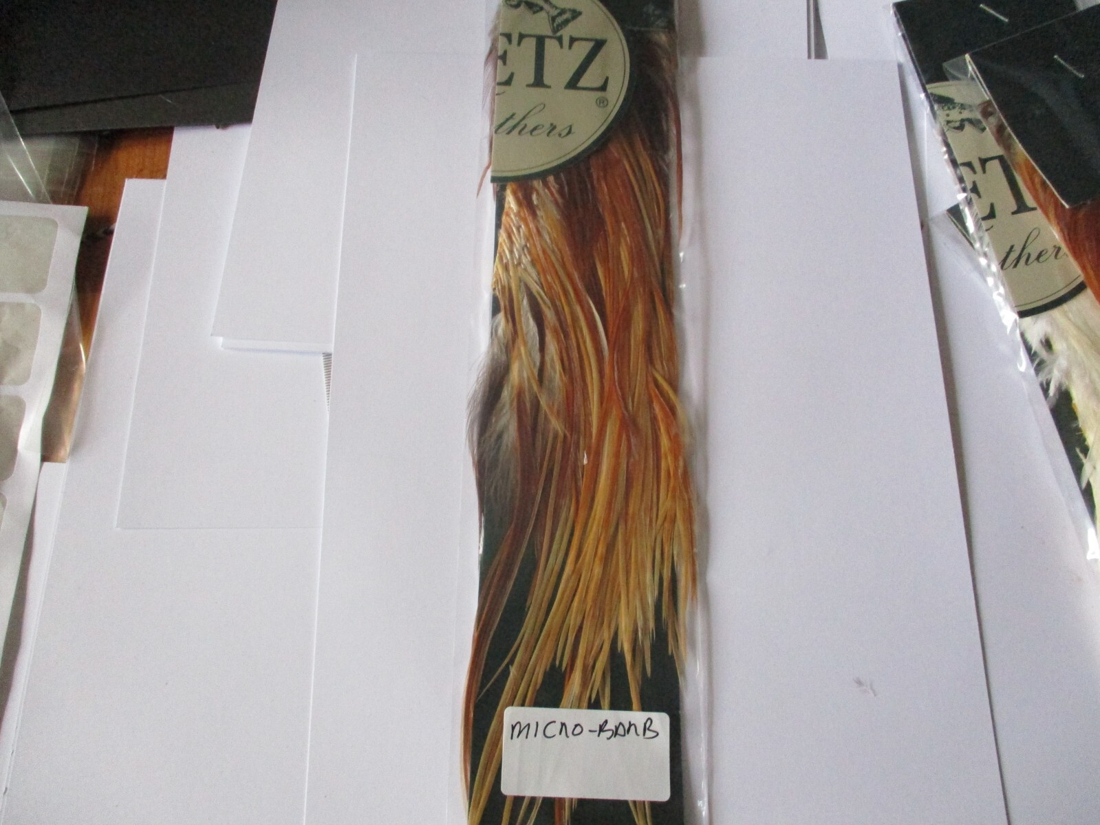 metz micro barb ginger saddle rooster hackle grade 2 half fly tying materials