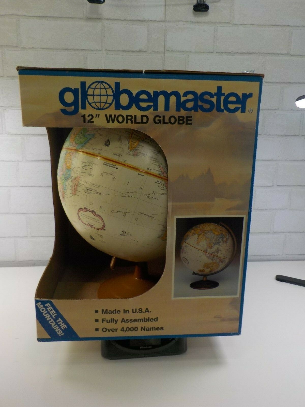 Replogle Globemaster 12” Raised-Relief World Globe Bright Blue Design - NEW