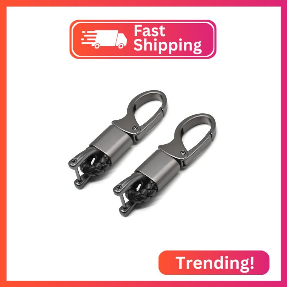 EYANBIS Car Key Fob Keychains Leather Holder Key Chain Sturdy Metal with D-Ring
