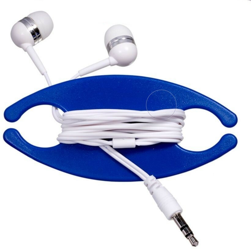 Earbud Caddy 10 Pack - ABS Plastic, for Personal or Promotional Use - Blue
