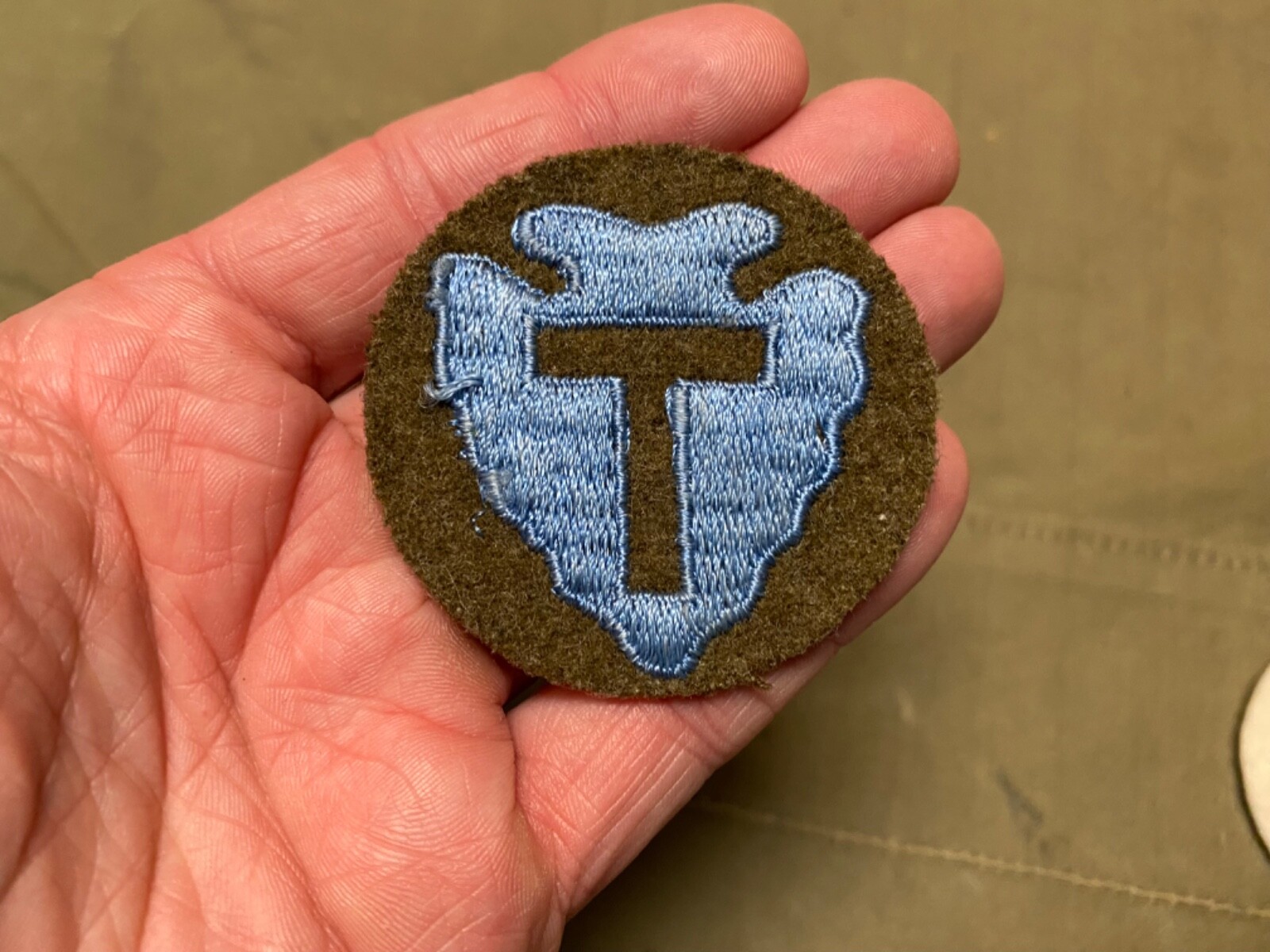 ORIGINAL WWII US ARMY 36TH INFANTRY DIVISION JACKET SLEEVE INSIGNIA PATCH-VARIEN