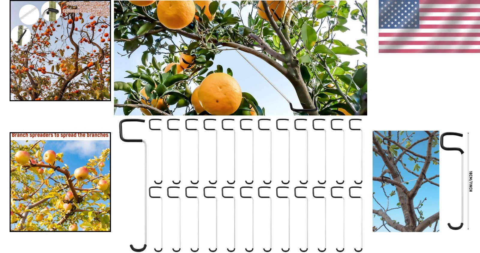 Reusable 7-Inch Branch Spreader for Fruit Trees - Easy Installation & Protection