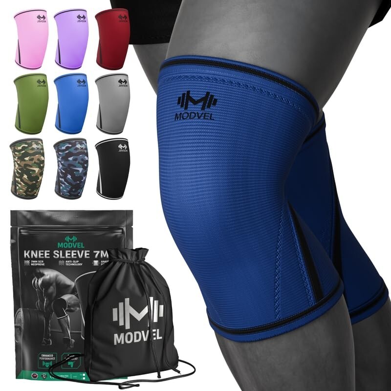 Modvel Knee Sleeves 7mm Strength for Weightlifting USPA IPL IWF USAW Approve