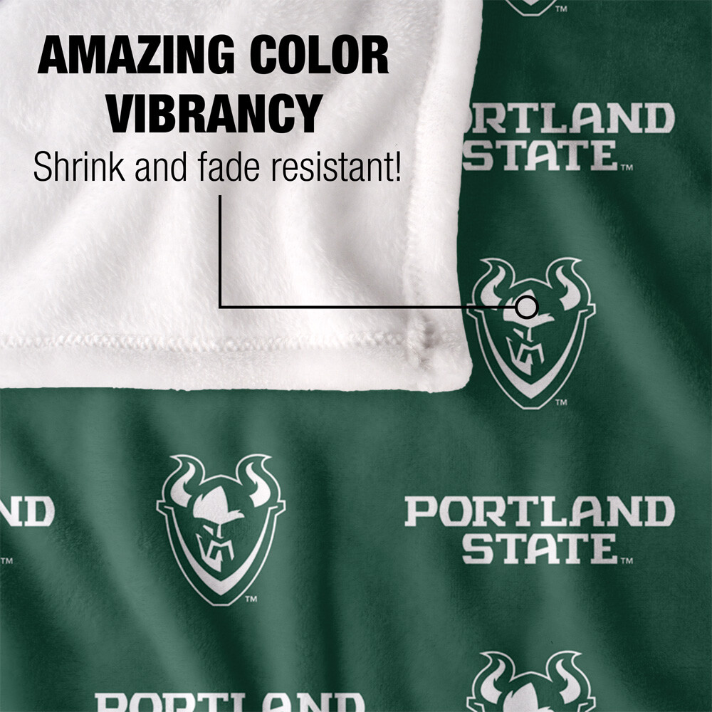 Portland State University Logo Pattern Silky Touch Super Soft Throw Blanket