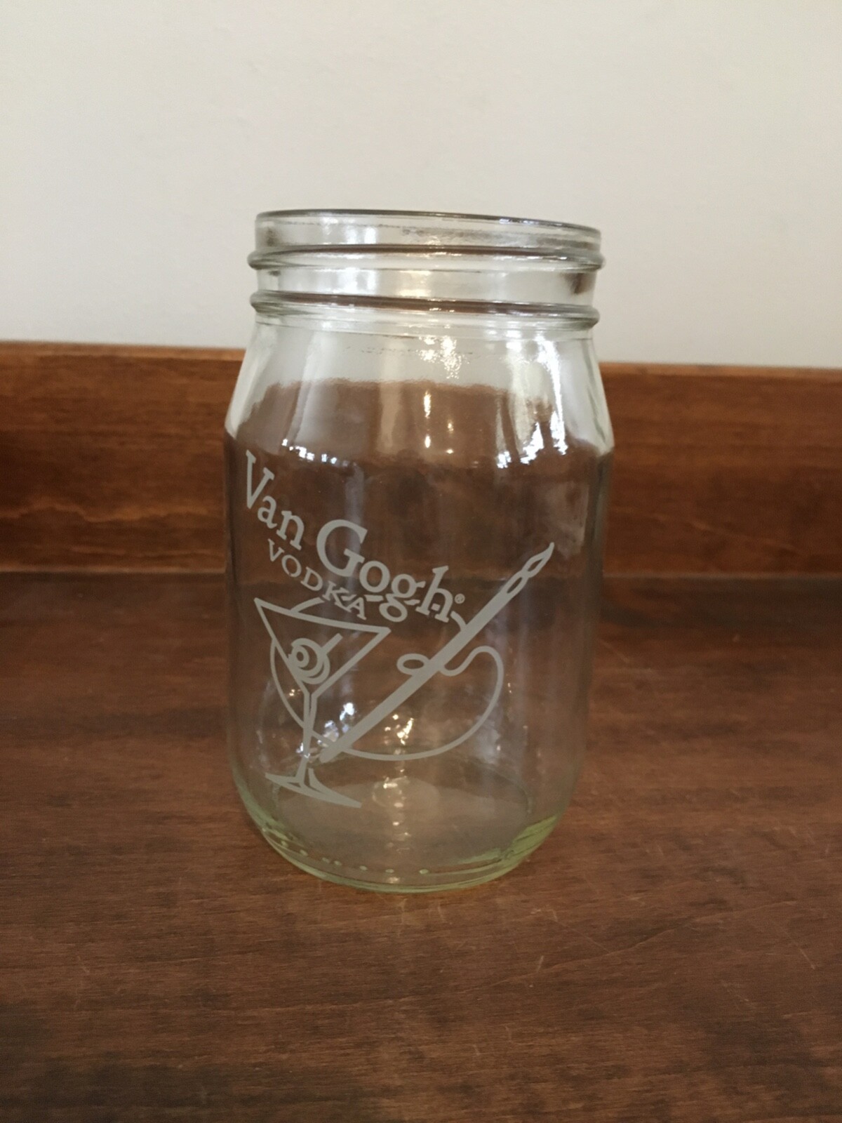 Van Gogh Vodka Pint Jars 16oz Standard Size Lid Glass Bar Drink Canning