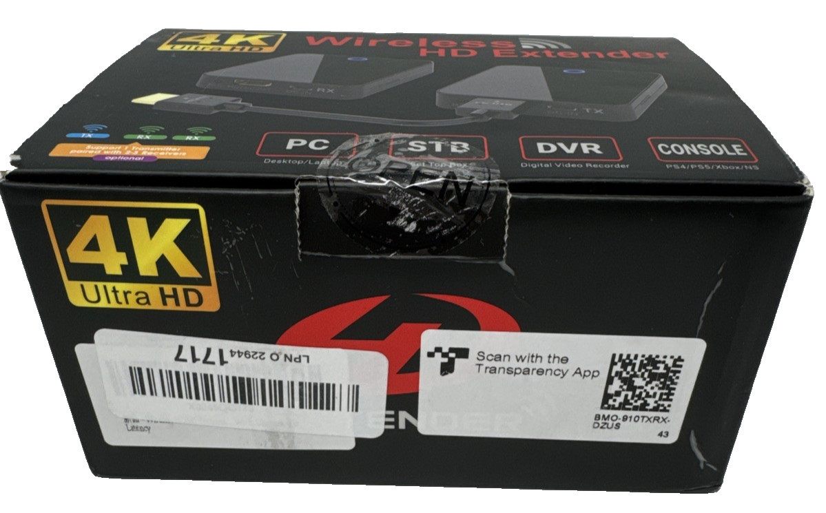 Wireless HDMI Extender 4K Ultra HD TX RX Kit Long Range Audio Video