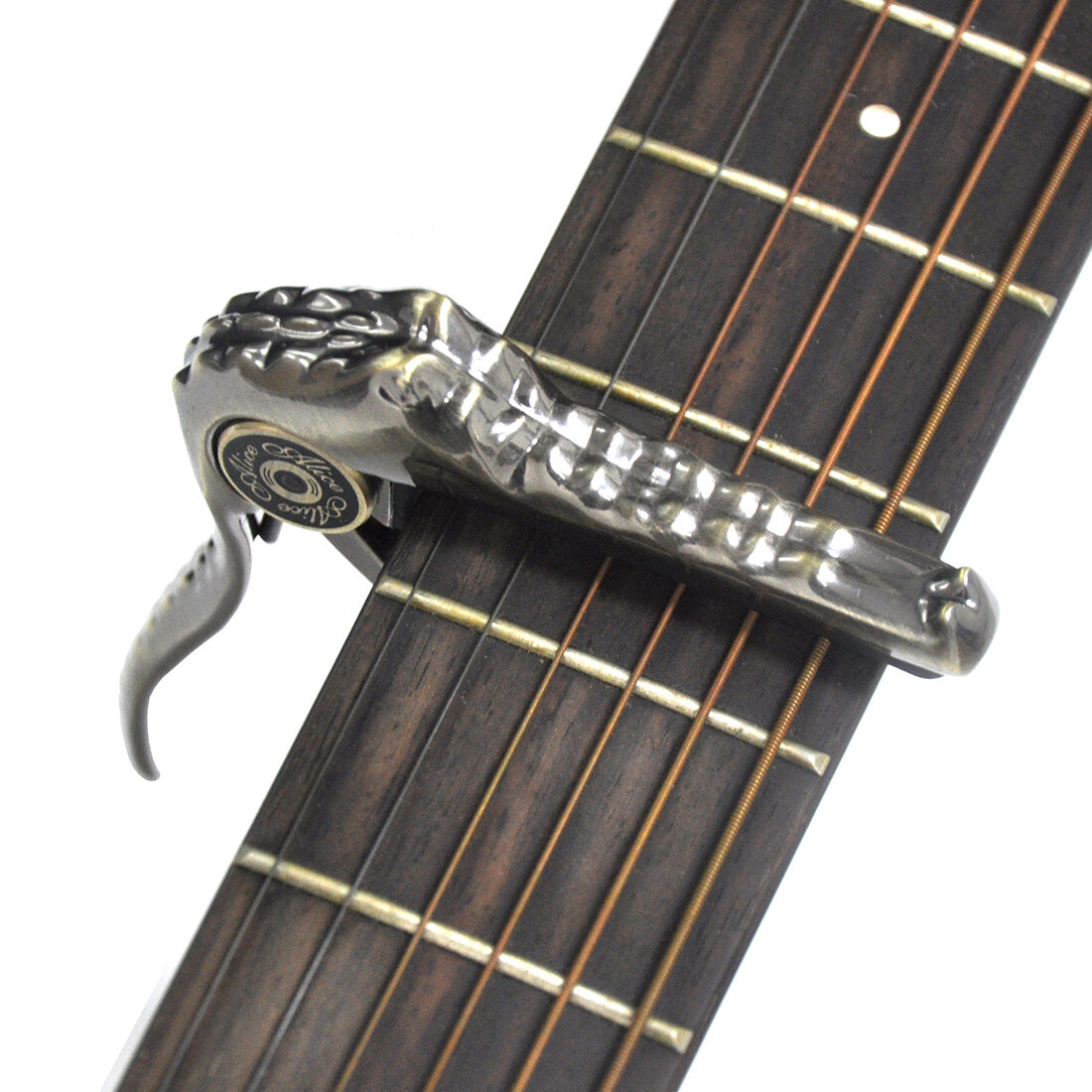 Alice A007Gs/BR Aluminum Alloy Coppery Alligator Guitar Capo for Acoustic Guitar