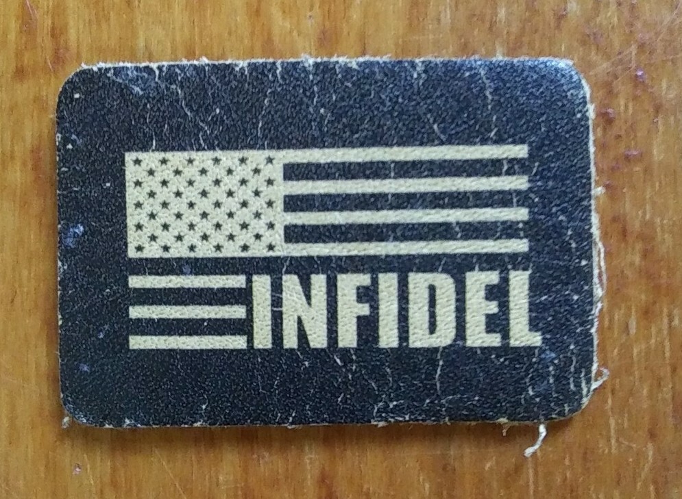 MINI ~ Infidel USA Flag Leather Biker Patch ~ Made in USA