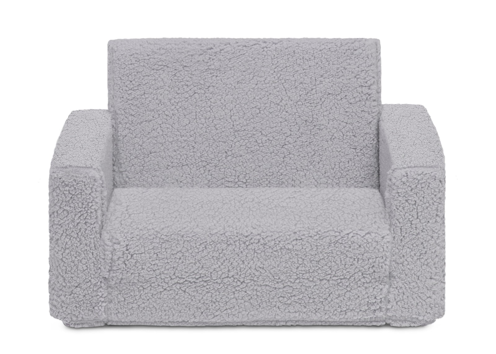 Cozee Flip-Out Sherpa 2-in-1 Convertible Chair to Lounger Kids Grey
