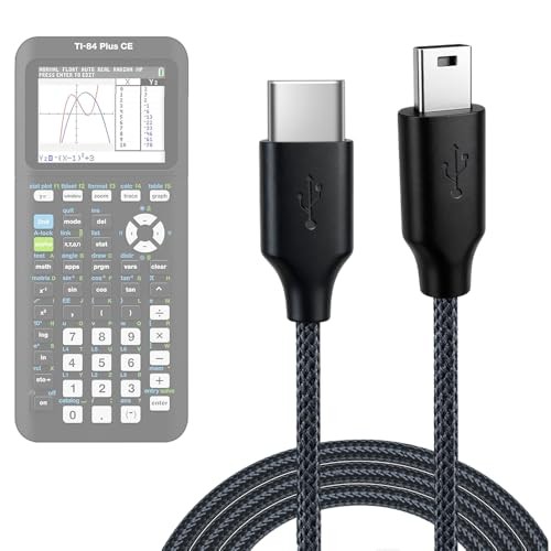 [Single Pack Braided USB Charging Cable] for TI-84 Plus CE, TI-84 Plus C