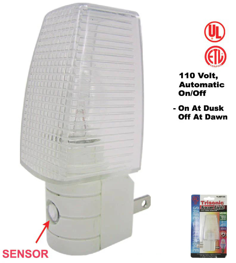 7 Watt Automatic Sensor Night Light - Damage Resistant - UL Listed