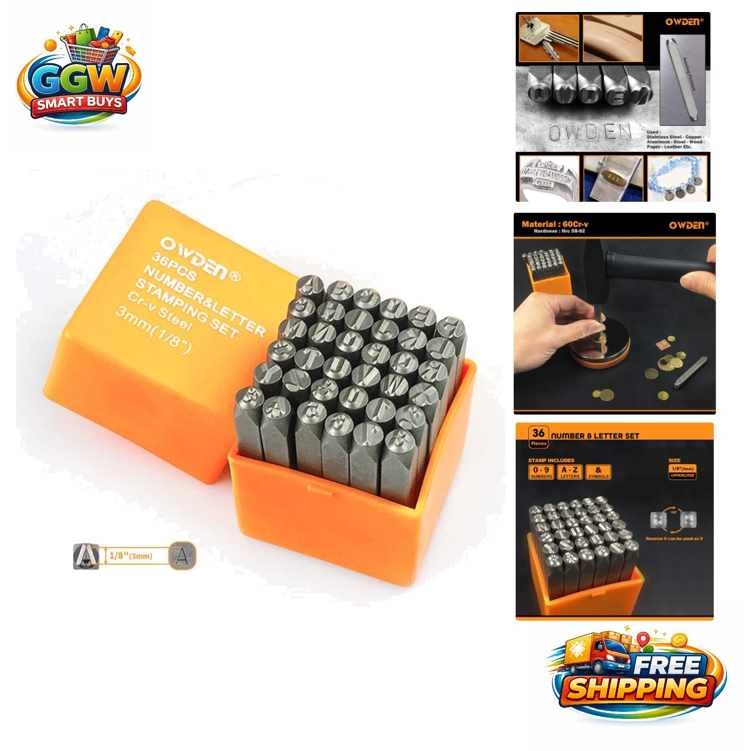 36Pcs Stamping Tool Collection - HRC 58-62 Steel for Ultimate Craft Precision