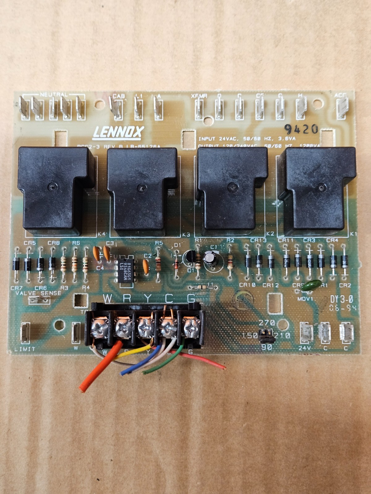 Lennox BCC2-3 Rev B LB-65126A Furnace Control Board 24V HVAC PCB