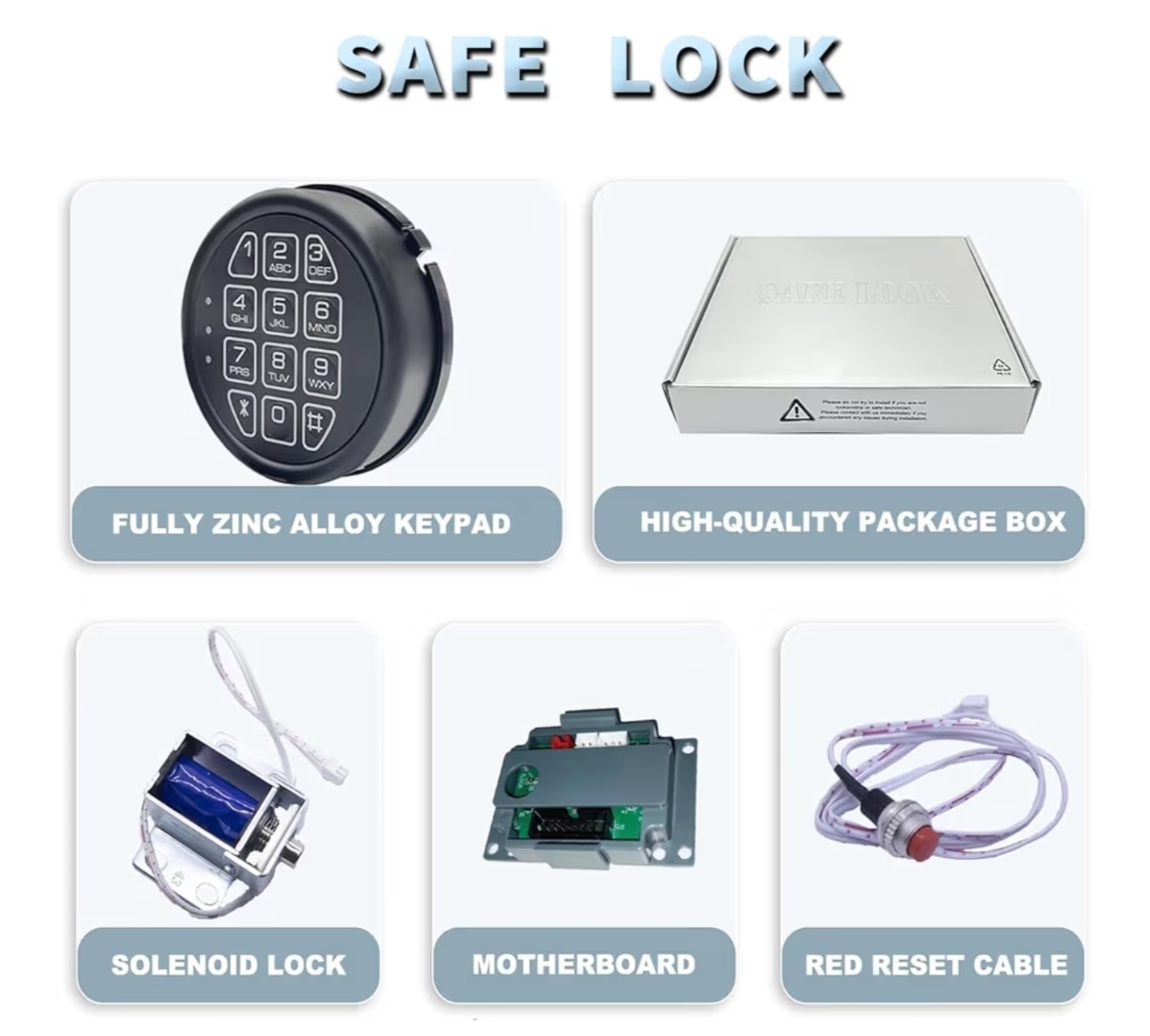 Gun Safe Lock Replacement Black Keypad with Solenoid Lock For Safe Box