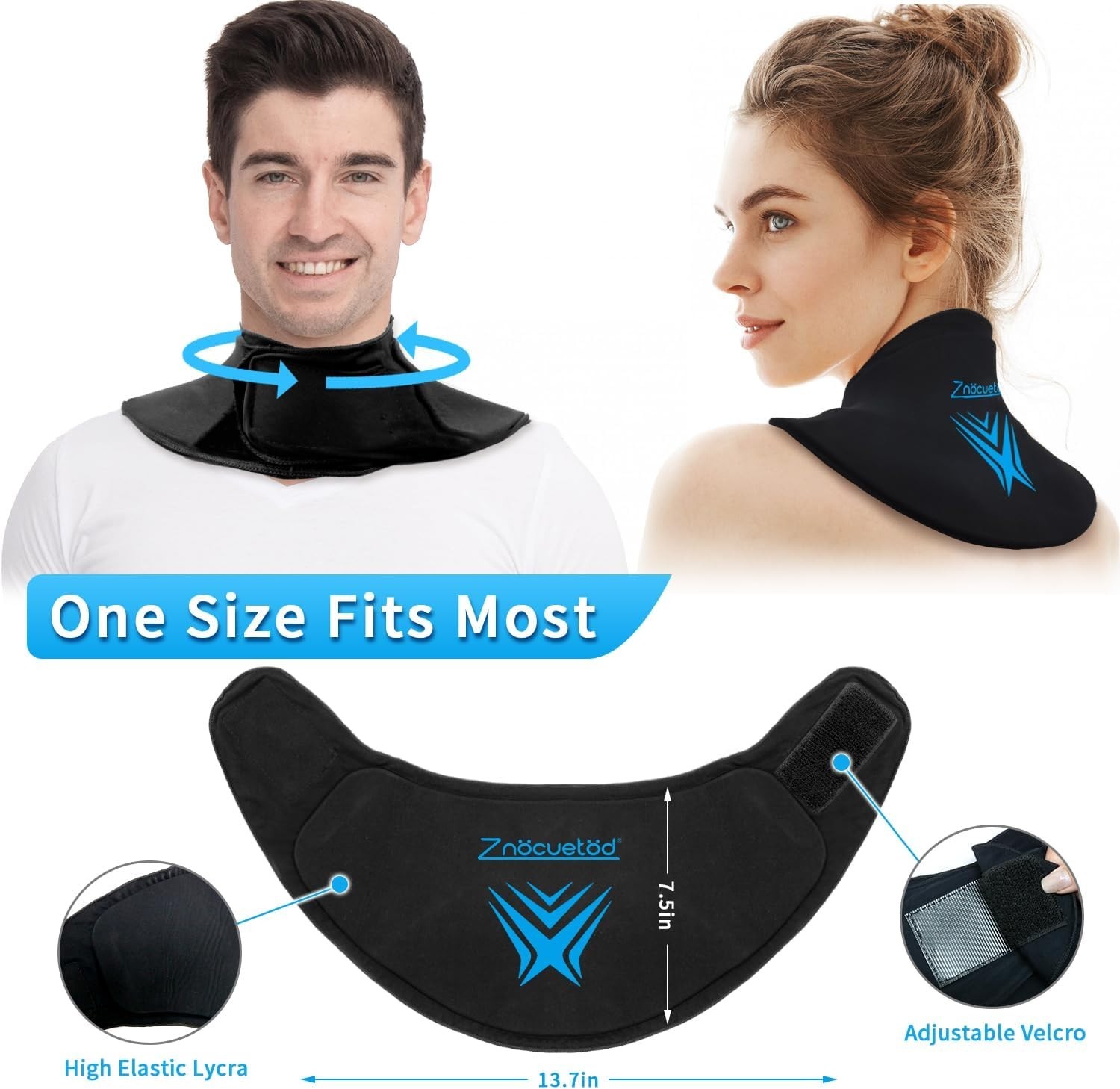 Neck Ice Pack Wrap, Reusable Gel Ice for Neck Shoulders, Cold Compress pack 1