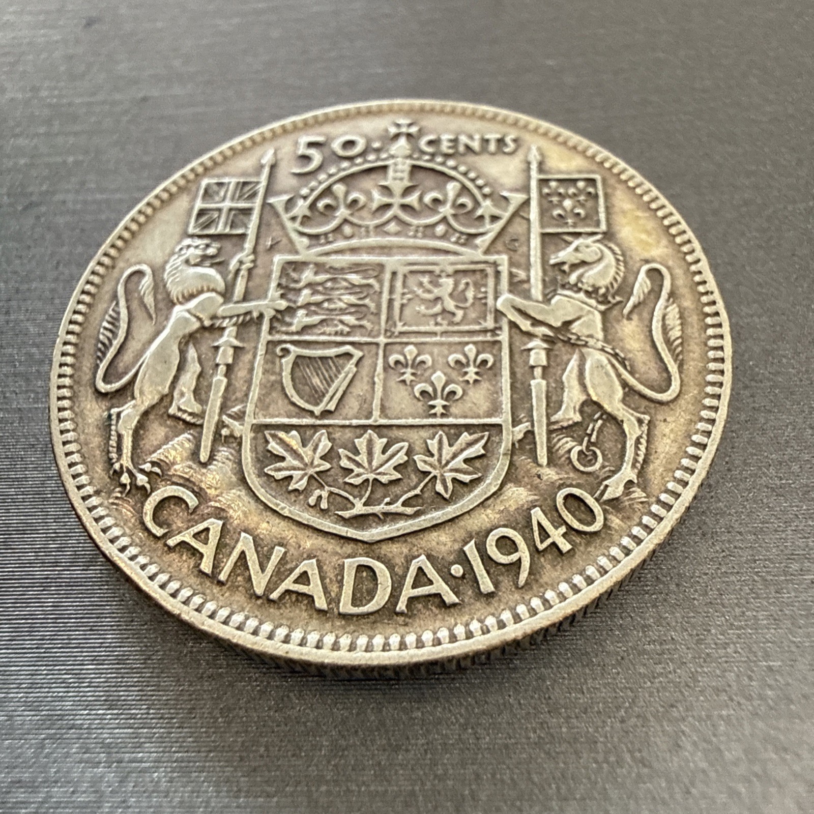 1940 Canada Half Dollar Coin
