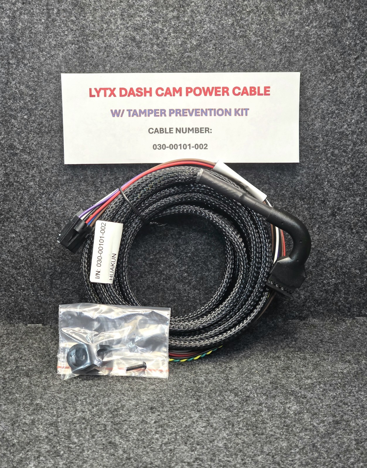 Lytx Dash Cam Power Cable w/ Tamper Prevention Kit 030-00101-002 NEW