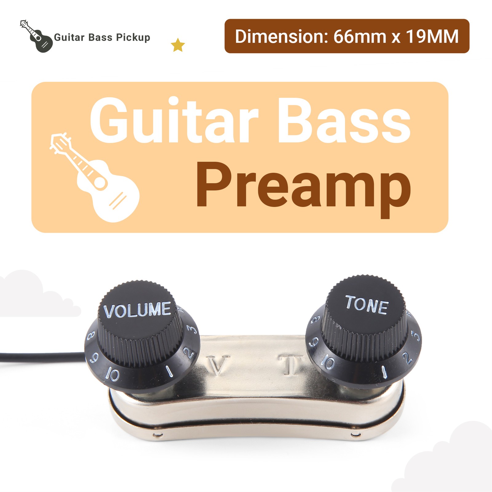 Acoustic Guitar Pickup Piezo & Passive Preamp PS700 E6C12347