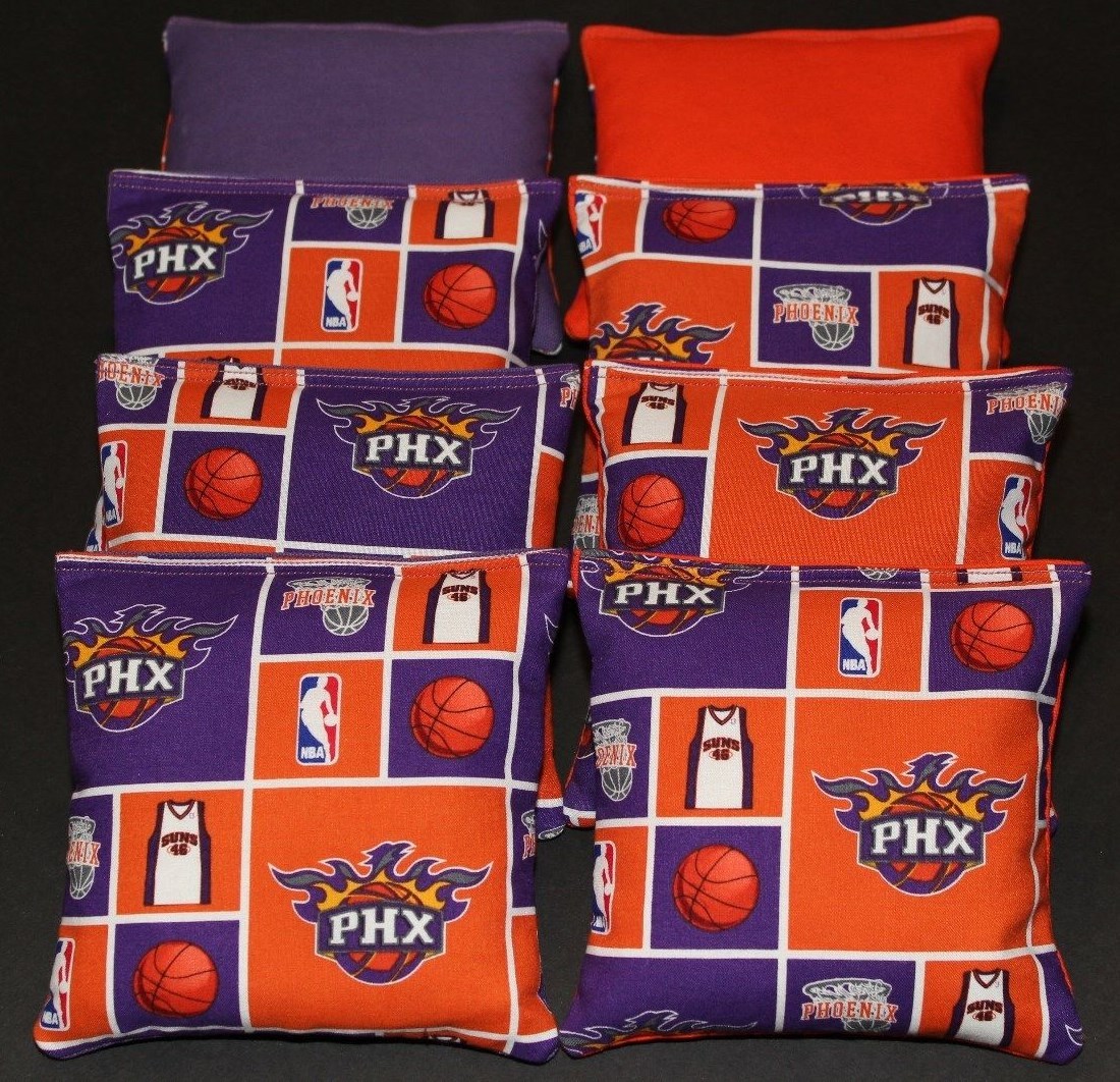 PHOENIX SUNS CORNHOLE BEAN BAGS Baggo Toss Game NBA 8 Top Quality Handmade Bags!