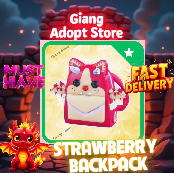 🍓 Strawberry Shortcake Bat Dragon Backpack 🎒 ✨Same Day Deliver